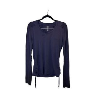 REI Women's Ruched Side Long Sleeve Athletic Workout Crewneck Purple Top SMALL